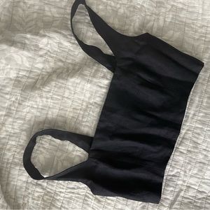 Reformation Black Linen Square Neck Tank Top Size 0